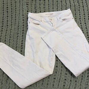 Michael Kors White Skinny Jeans – Size 8 – Gold Button Detail ✨🤍